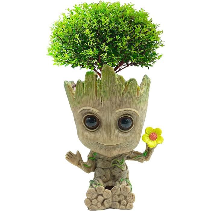 THUMBGEEK Baby Groot bloempot, boomman, vetplantbak, schattige groene plantenpot met drainagat, potloodhouder, kantoordecoratie, kerstverjaardagscadeau, plantenbak (liefde