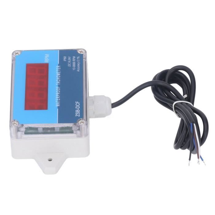 Tachymètre Numérique LED Hall 10-9999 RPM - Testeur Vitesse Moteur DC 8-24V - Compteur Panneau