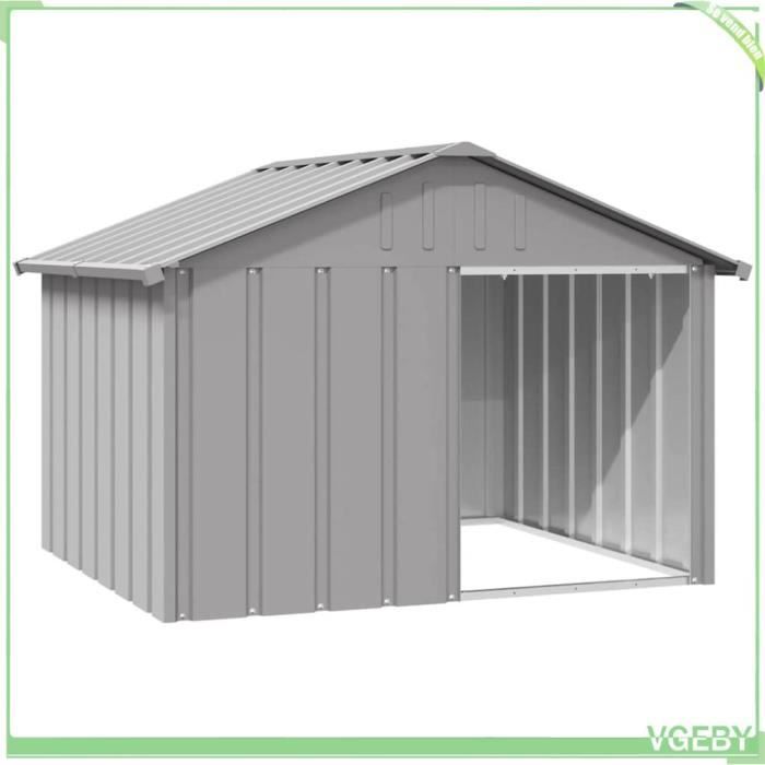 Meilleurs prix pour Niche pour chien - VGEBY - Gris - Acier galvanisé - 1165x103x815 cm - Taille dentrée 47x57 cm