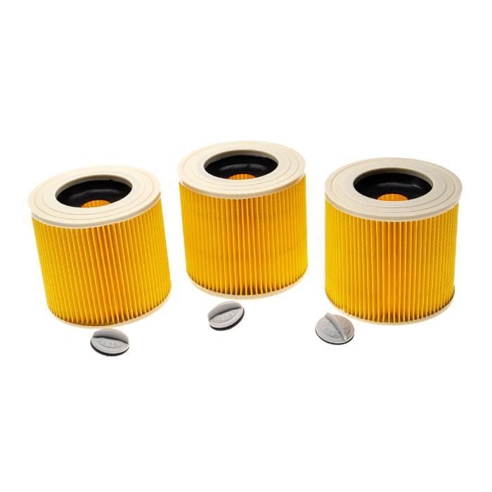 vhbw Lot de 3x filtres à cartouche compatible avec Kärcher MV2, K 2301, K 2901 F, K 4000 TE aspirateur à sec ou humide - Filtre