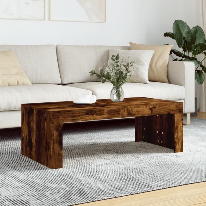 PromoTable de Salon LMT - Table basse chêne fumé 102x50x36 cm bois dingénierie 119Kg