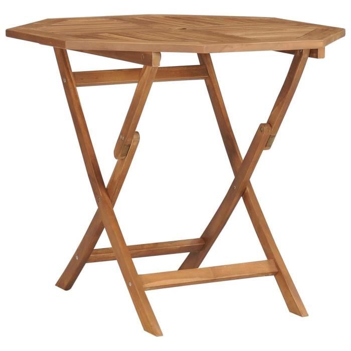 Table pliable de jardin - VIDAXL - Bois de teck solide - Rectangulaire - Marron - 85x85x76 cm