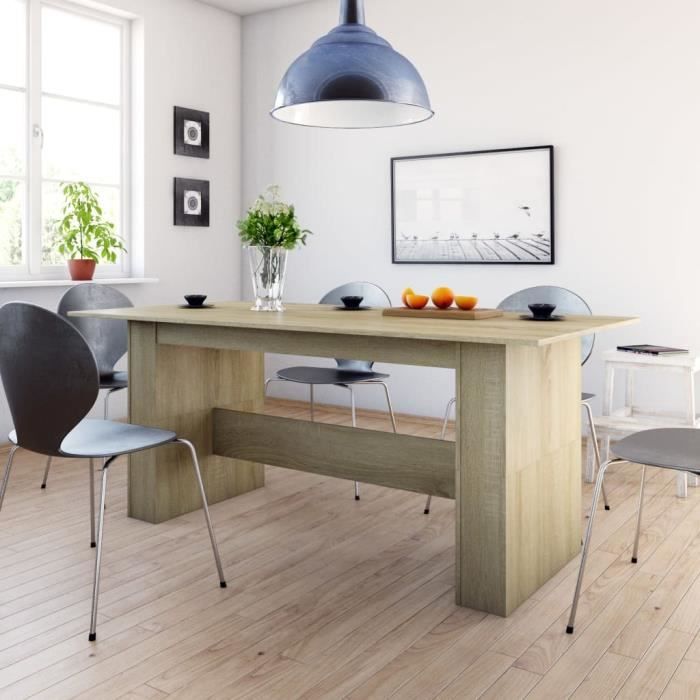 Table de salle à manger Chêne sonoma 180x90x76 cm - VIDAXL - Scandinave - Moderne - Rectangulaire