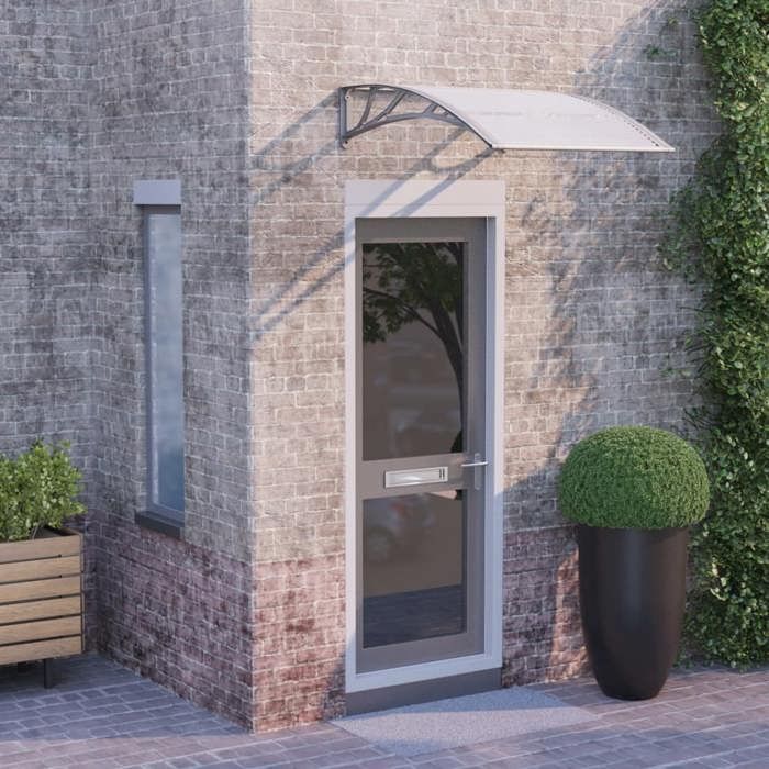 vidaXL Auvent de Porte Marquise Solaire avec Support Abri Protection contre Pluie Banne Entrée Porte Patio 100x75 cm 153589