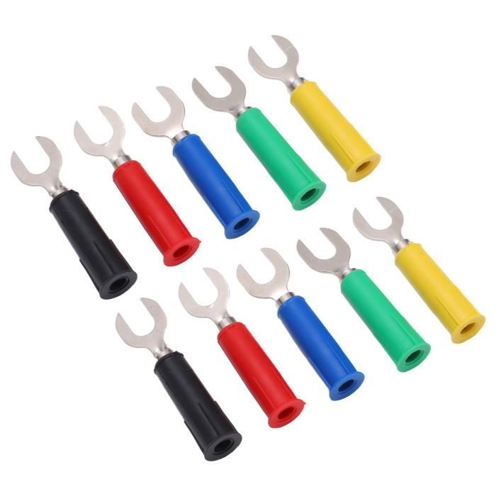 10 Fiches En U J.20019 6mm - Laiton/ABS - Pour Équipement Électronique/Industriel - Rouge