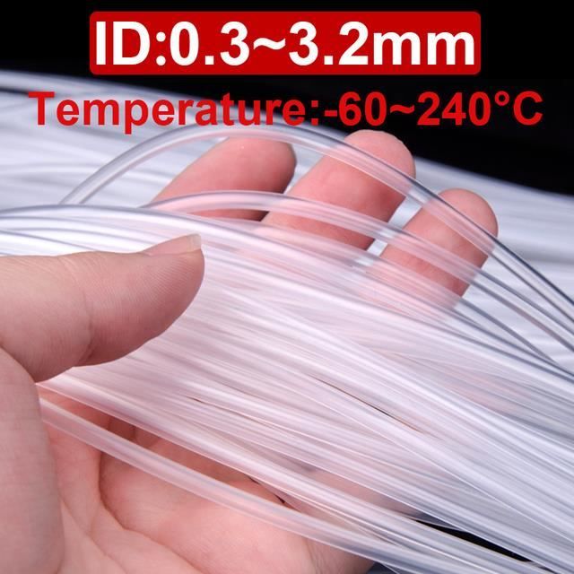Tuyau En Silicone Alimentaire Transparent - 10 Mètres, Diamètre Intérieur 1.6 Mm Extérieur 3.2 Mm