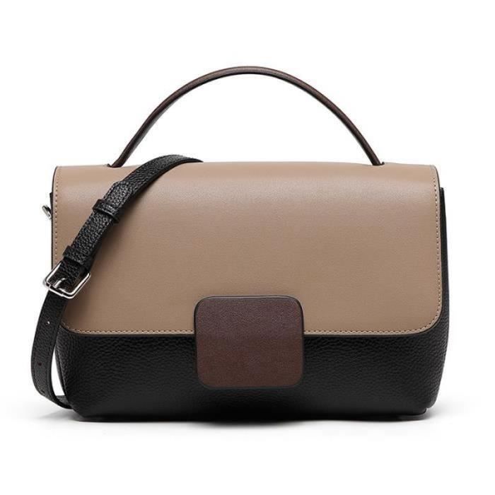 Noir Sacs à Main En Cuir Véritable Pour Femmes, 100% Cuir De Vachette Souple, Sac à Bandoulière