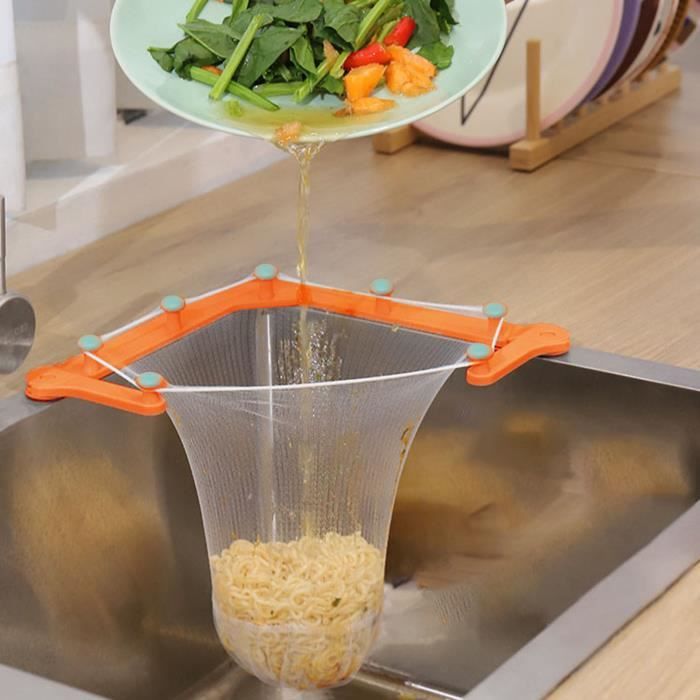 Égouttoir Triangulaire Pour Évier Avec Sacs Filtres Jetables - Filet à Déchets, Anti-Colmatage, Ventouse