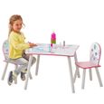 Table et chaises d'enfant Fleurs et Oiseaux, fabriquées en MDF. Faciles à nettoyer. Disposent d'une qualité excellente.-1
