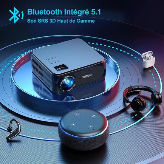 Vidéoprojecteur Flzen Vidéoprojecteur WiFi Bluetooth 2.4G + 5G
