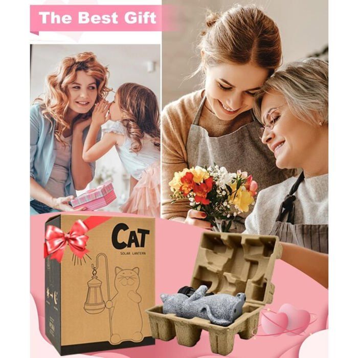 Figurine Chat Hocheur à Énergie Solaire – Décoration De Voiture Ou Maison – Porte-Bonheur Blanc 8,7 Cm