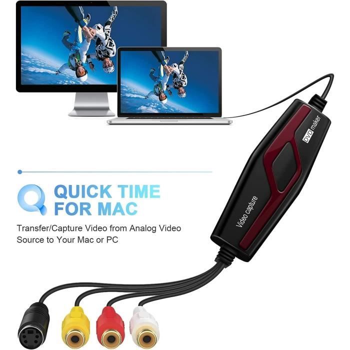 Enregistreur convertisseur cassette vidéo/audio august vgb100 carte