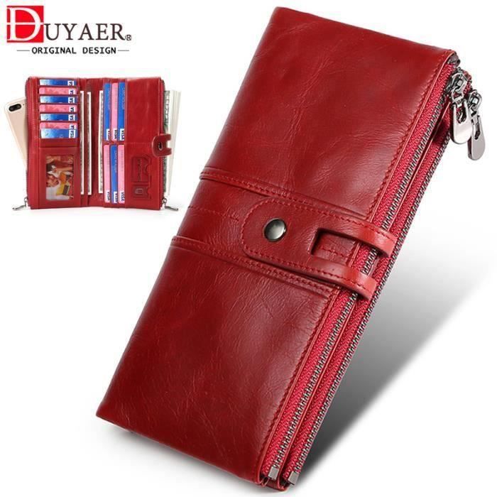 Portefeuille femme cuir Portefeuille chequier Femme Haute Qualite Cuir longs portefeuille Rouge Cdiscount Bagagerie Maroquinerie