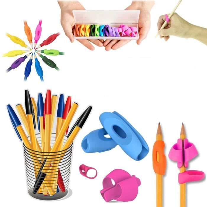 Guide des doigts d'enfant, 8 pièces poignées multicolores Aide à l'écriture  ergonomique au crayon pour les enfants adultes et les besoins spéciaux  Qxuan