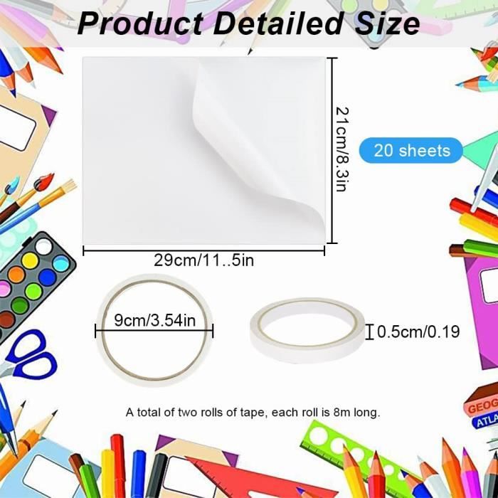20 Feuilles Papier Adhésif Blanc A4 Autocollant Spécial Découpe - Créez Vos Étiquettes Personnalisées