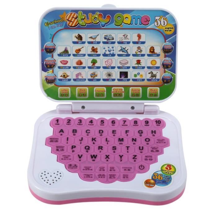 Mikilon Tablette anglaise apprentissage machine d'éducation précoce  éclairage pour enfants ordinateur jouet 