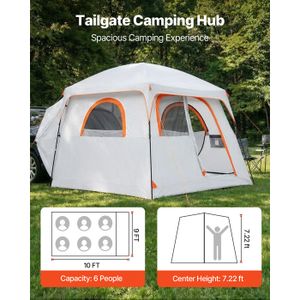 Vanit Tente Arrière De Voiture Pop-up ME64 – Orange – 1/2 Personnes – Neuf Sous Emballage