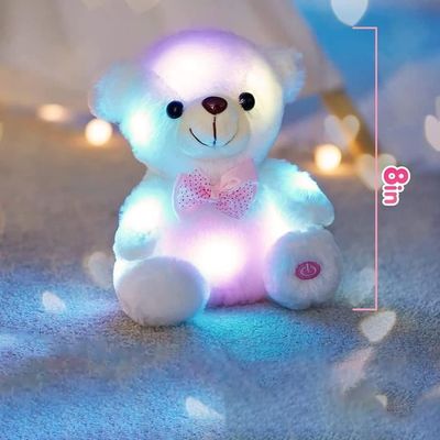 Ours en peluche blanc lumineux LED veilleuse douce ours