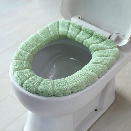 Housse Siège Toilette Rembourrée - 3pcs Couverture Chaude - Lavable - Lève-Couvercle Inclus