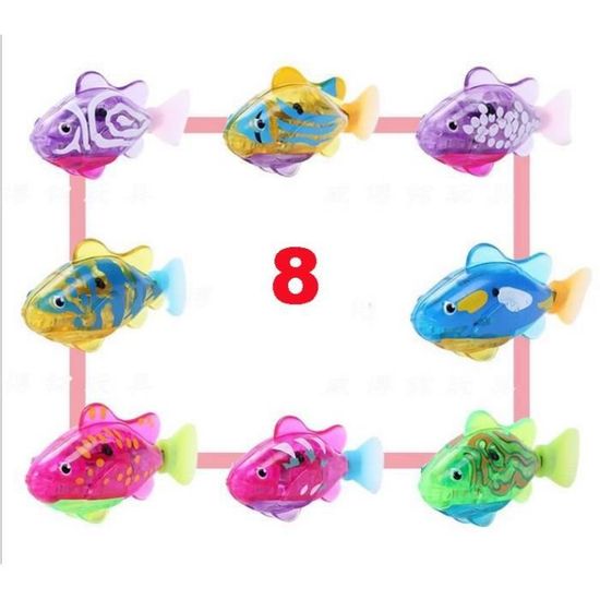 Lot De 6 Poissons Robots Lumineux Pour Enfants - Jouets De Bain, Nage Automatique, Piles Incluses