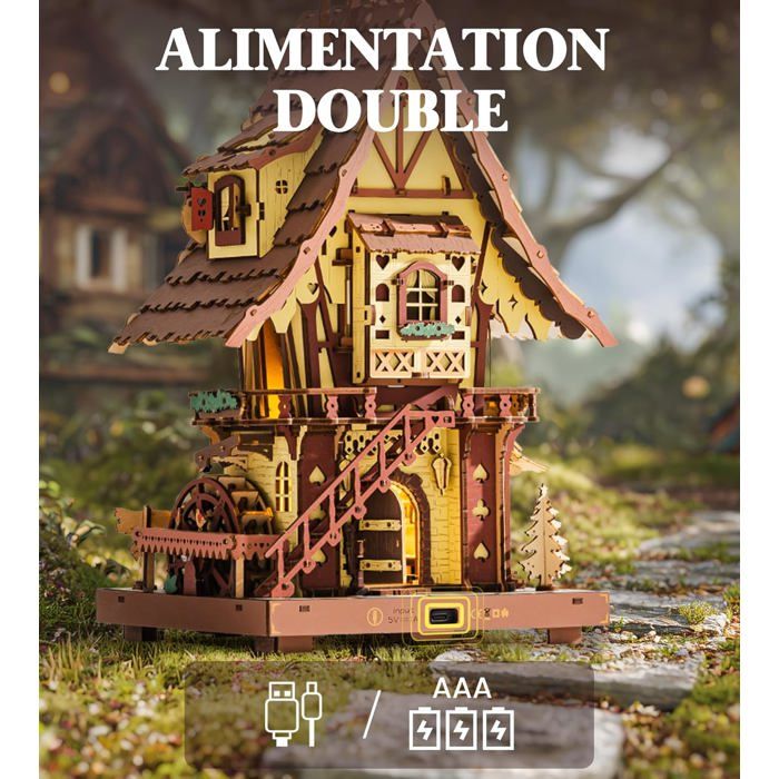 ROKR Puzzle 3D Horloge Coucou Mécanique En Bois Vintage - Maquette à Construire LC901C - Idée Cadeau Adulte