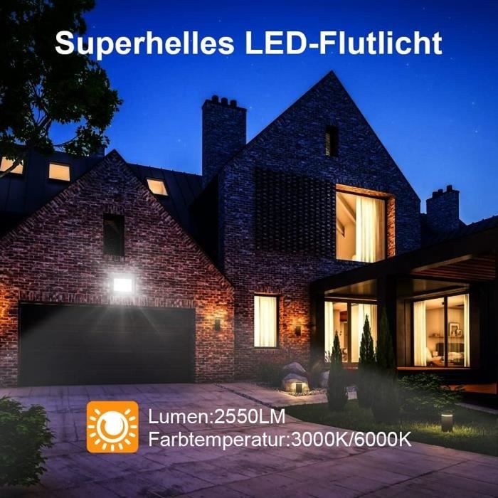 Projecteur LED extérieur 30W étanche IP66 blanc froid 2550Lm 6000K -  Cdiscount Maison