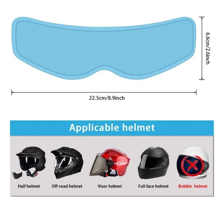 Film anti-buée pour casque de moto, autocollant général imperméable et anti- buée, adapté au pare-soleil et anti-buée du casque - Cdiscount Auto