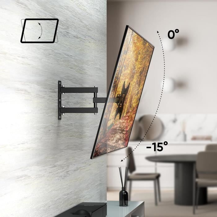 Support Mural Tv Inclinable Et Fixe Pour Écrans 14-32 Pouces Led,Lcd