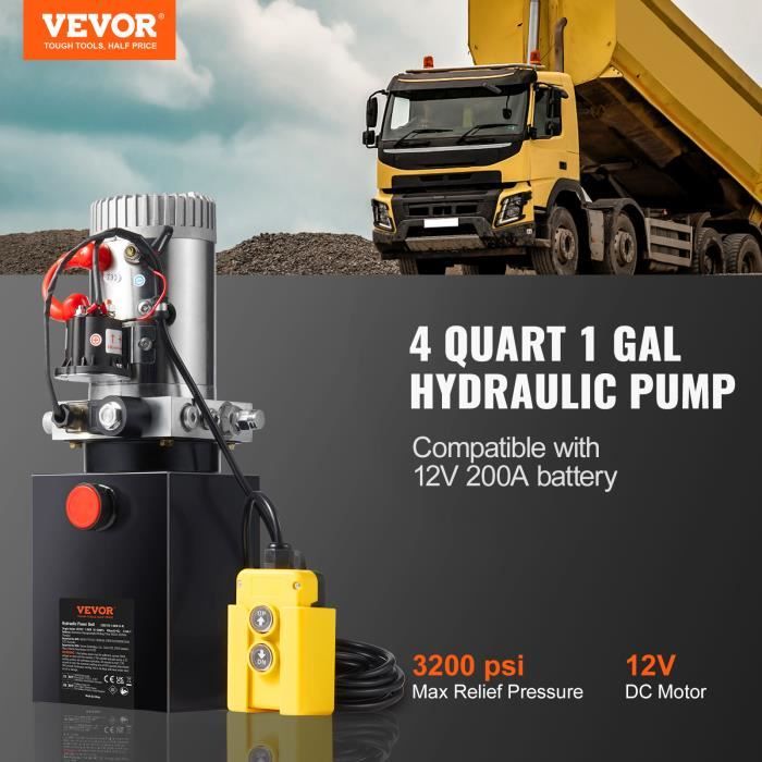 Pompe Hydraulique électrique Portable 8L (2.1 Gal) - Simple Effet 750W - Parfaite Pour Atelier