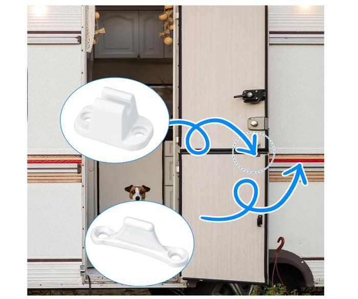 Lot De 2 Poignées De Porte Pour Camping-car, Mobil-home | Plastique Blanc, Installation Facile | Distance Entre Trous 19.6 Mm | Avec Vis Et Cache-trous - 8