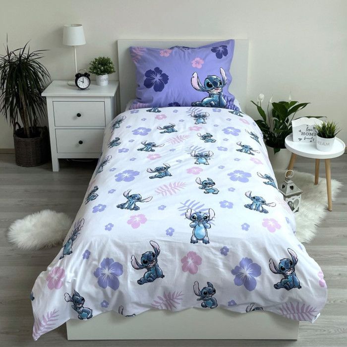 Parure de lit - Disney - Stitch - Housse de couette 140x200 cm - Taie d