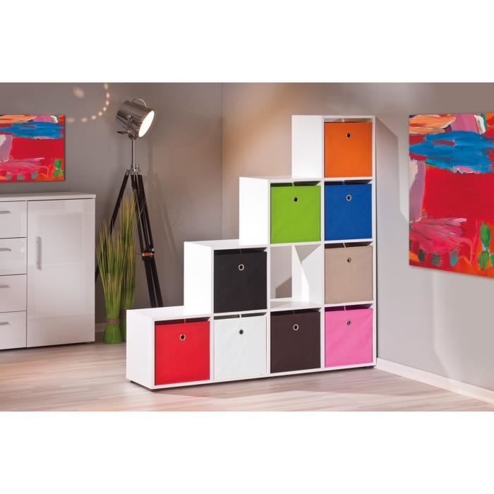 BOITE DE RANGEMENT - BAC DE RANGEMENT Lot De 6 Cubes De Rangement Pliables En Tissu En Forme De Cube - Couleur Arc-en-ciel - Maison