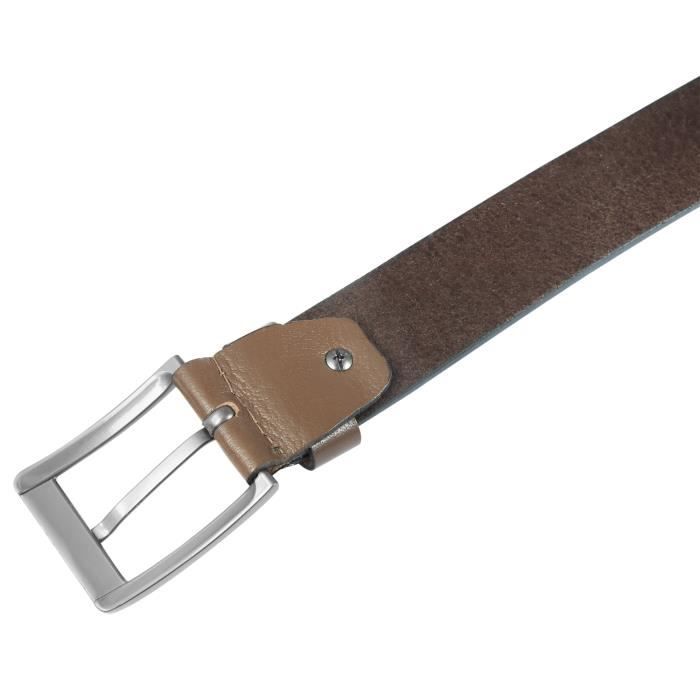 Ceinture En Cuir Homme à Boucle Cliquet Automatique - Largeur 35mm, Taille Réglable 110-130cm - Cadeau Élégant - 5