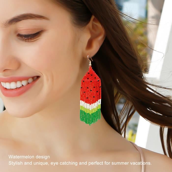 2 Paires De Boucles D'oreilles Pendantes Pastèque - Légères, Colorées, Pour Femmes, Occasions Festives