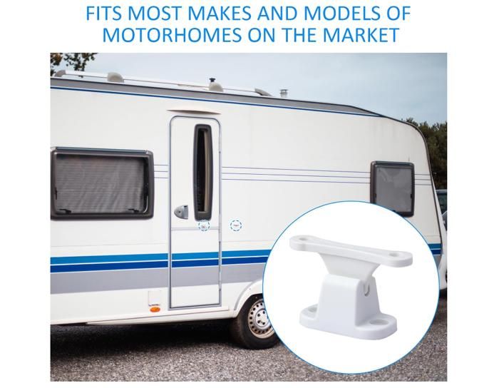 Lot De 2 Poignées De Porte Intérieure Pour Camping-car, Caravane, Mobil-home - Plastique Blanc, Installation Facile (écartement 19,6 Mm)