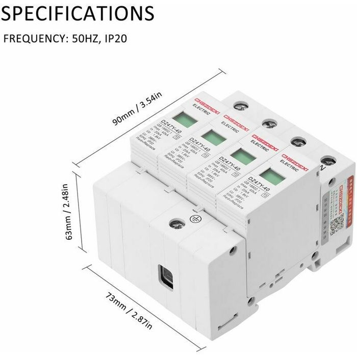 Boîtier Parafoudre PROTEL Pour Tableau électrique – Blanc, Intérieur