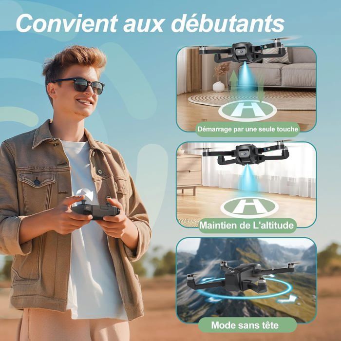 TL16 Drone avec Caméra 1080P Brushless Ajustable Caméras FPV RC