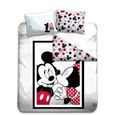 Mickey et Minnie - Parure de lit double enfant 2 places - Housse de Couette 220x240 cm et 2 Taies d’oreiller 63x63 cm.-0