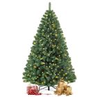 VANKEL Sapin de Noël Artificiel 210CM avec Guirlande LED et Support Métallique, 1050 Branches PVC Décoration de Fête Vert