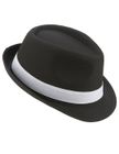 DEGUISE TOI Accessoire déguisement vendu seul - Chapeau borsalino noir luxebande blanche adulte