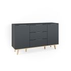 Vicco commode avec tiroirs Nautica, Anthracite, 138 x 82 cm