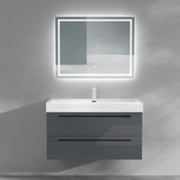 Meuble de salle de bain gris foncé MAI & MAI Quadratto 100cm - Tiroirs - Design contemporain