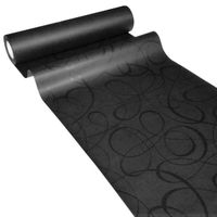 JUNOPAX Chemin de Table en papier LOOP - Bouclés noir 50 m x 0,40 m |  imperméable et peut être essuyée