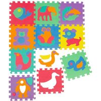 Tapis Puzzle en mousse EVA jeu pour enfants avec Animaux multicolores