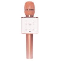 Microphone Karaoke sans fil Bluetooth Q7 magique - ELENXS - Or Rose - Batterie intégrée en polymère 2600mAh