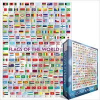 Puzzle 1000 pièces - Eurographics - Drapeaux du monde - Thème voyage et cartes - Multicolore