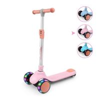 Trottinette Enfant 3-8 Ans BremToy - Guidon Réglable 4 Hauteurs, Roues Et Plateau Lumineux LED, Frein Arrière - Légère (2,1 Kg)