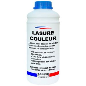 PEINTURE - VERNIS Lasure Couleur - Pot 1 L   - Codeve Bois - Vert