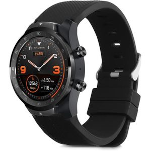 BRACELET MONTRE CONNEC. Bracelet Rechange pour Fitness Tracker Compatible avec Ticwatch Pro Smartwatch - Bracelet pour Tracker d'activité en TPU Noir[1406]