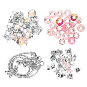 KIT BIJOUX HURRISE kit de bracelet de bricolage Kit de fabrication de bracelets, pendentif de base exquis, grandes quincaillerie coffret Rose